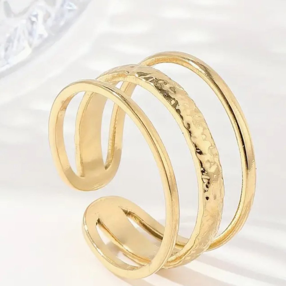 Gold Filled Design Unisex Stainless Steel Open Ring